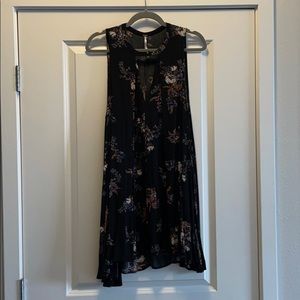 Free People black floral tunic
